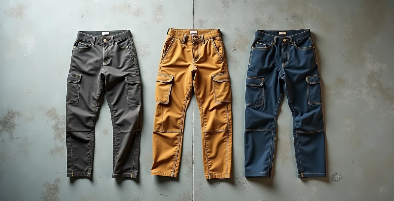 Evolution comparative de l'usure entre pantalons de différentes qualités après usage intensif